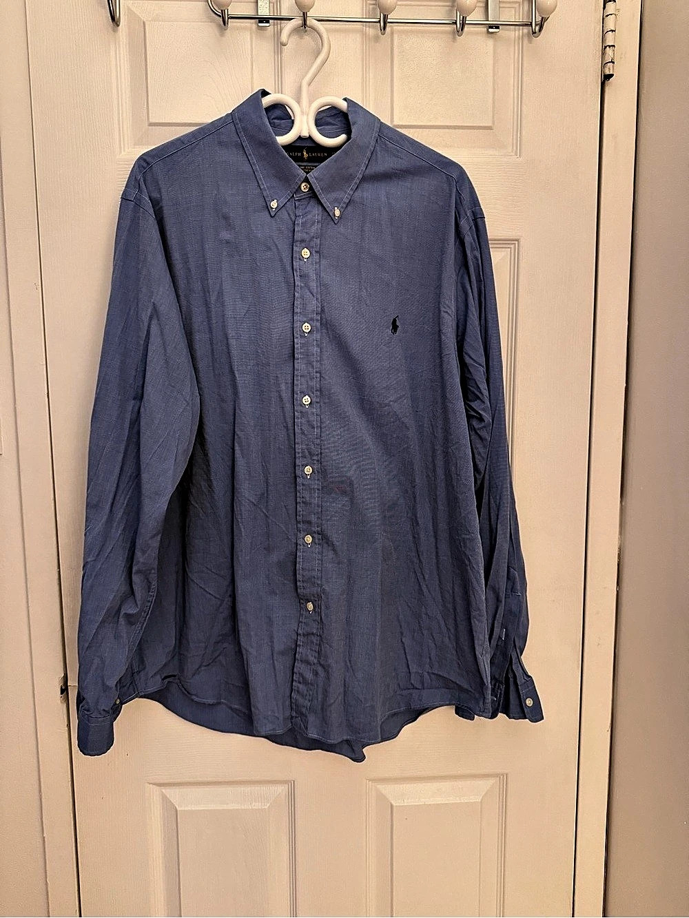 Ralph Lauren Cotton Stretch Button-Down Shirt Men's Blue XXL